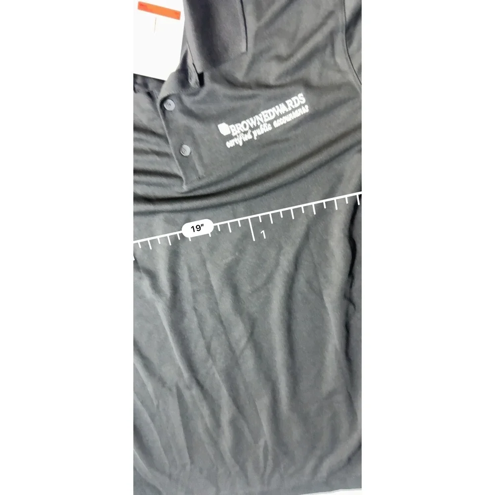 Nike Golf Polo Black Mens Large Brown Edwards CPA Embroidered Shirt - Picture 8 of 10